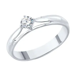 Кольцо из серебра с фианитом