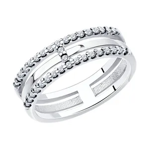 Кольцо из серебра с фианитами