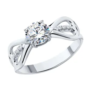 Кольцо из серебра с фианитами