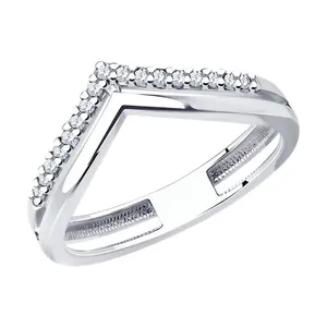 Кольцо из серебра с фианитами