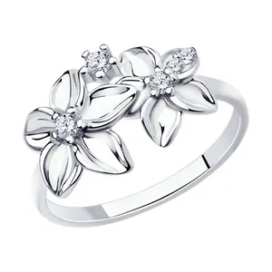 Кольцо из серебра с фианитами