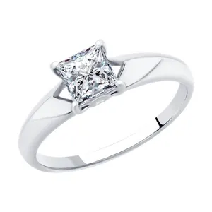 Кольцо из серебра с фианитом