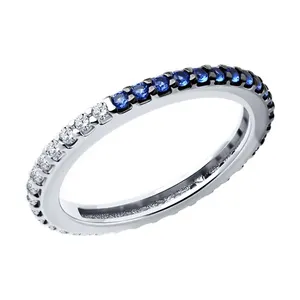 Кольцо из серебра с фианитами