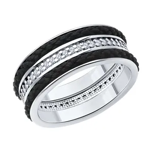 Кольцо из серебра с фианитами