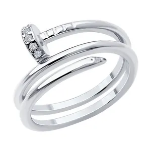 Кольцо из серебра с фианитами