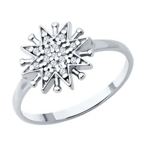 Кольцо из серебра с фианитами