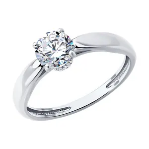 Кольцо из серебра с фианитами