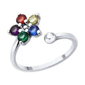 Кольцо из серебра с фианитами