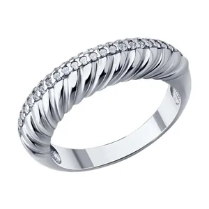 Кольцо из серебра с фианитами