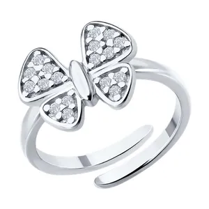 Кольцо из серебра с фианитами