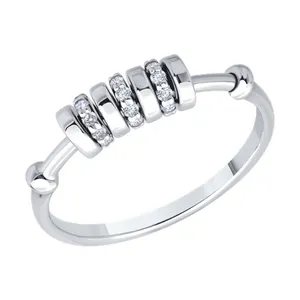 Кольцо из серебра с фианитами