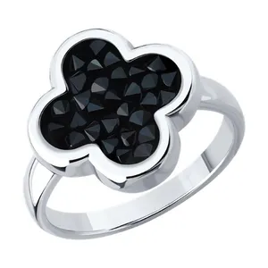 Кольцо из серебра с кристальной тканью