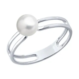 Кольцо из серебра с синтетическим жемчугом