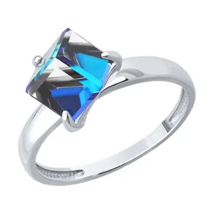 Кольцо из серебра с кристаллом