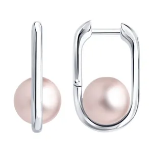 Серьги из серебра с синтетическим жемчугом