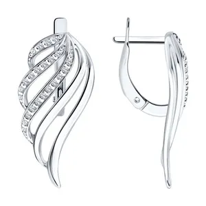 Серьги из серебра с фианитами