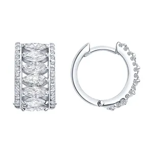 Серьги из серебра с фианитами