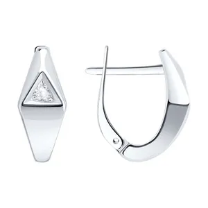 Серьги из серебра с фианитами