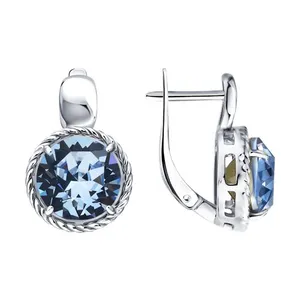 Серьги из серебра с кристаллами