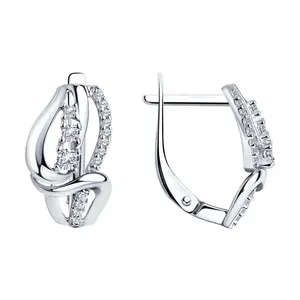 Серьги из серебра с фианитами