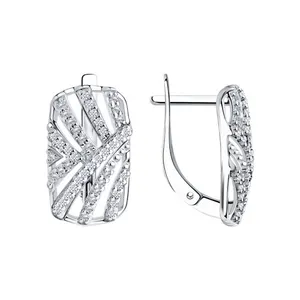 Серьги из серебра с фианитами