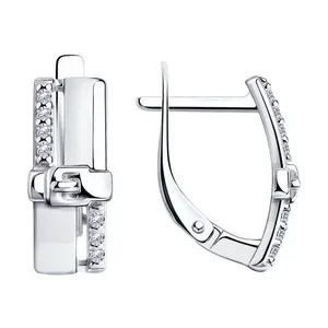 Серьги из серебра с фианитами