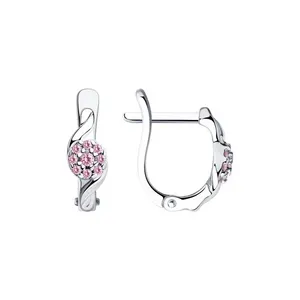 Серьги из серебра с фианитами