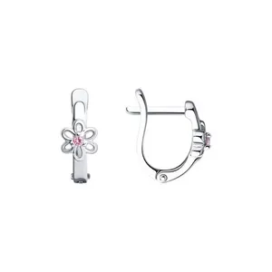 Серьги из серебра с фианитами