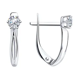 Серьги из серебра с фианитами