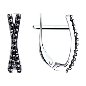 Серьги из серебра с фианитами