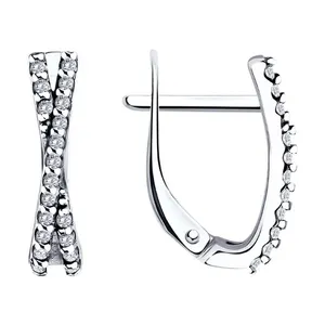 Серьги из серебра с фианитами