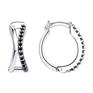 Серьги из серебра с фианитами