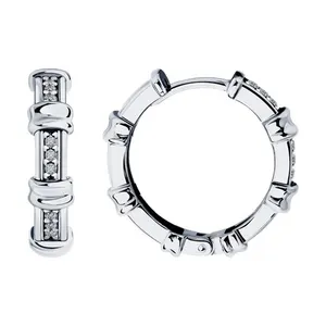 Серьги из серебра с фианитами