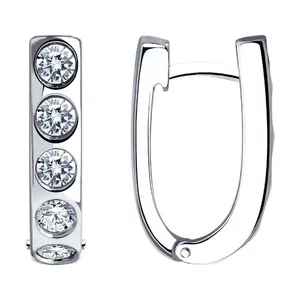Серьги из серебра с фианитами