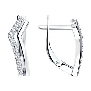 Серьги из серебра с фианитами