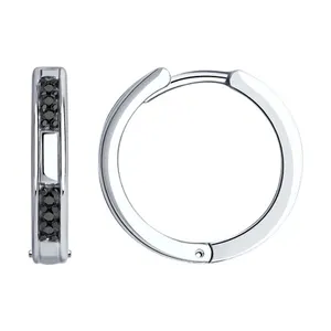 Серьги из серебра с фианитами