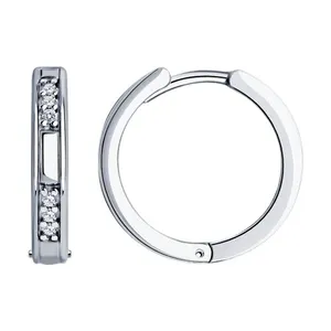 Серьги из серебра с фианитами