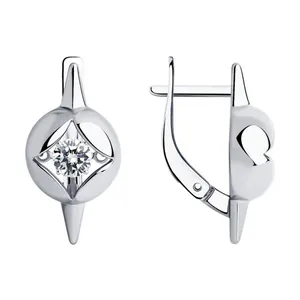 Серьги из серебра с фианитами