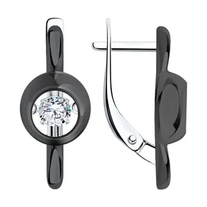 Серьги из серебра с фианитами