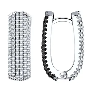 Серьги из серебра с фианитами