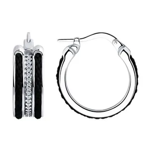 Серьги из серебра с фианитами