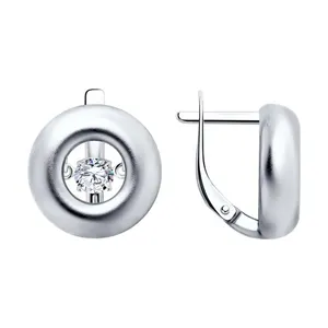 Серьги из серебра с фианитами