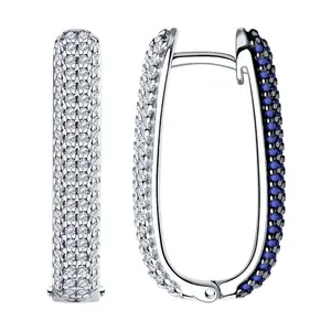 Серьги из серебра с фианитами