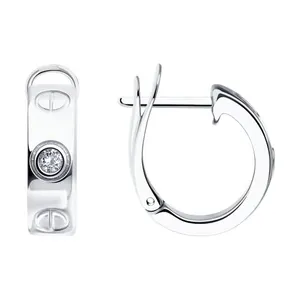 Серьги из серебра с фианитами