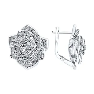 Серьги из серебра с фианитами