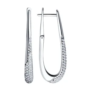 Серьги из серебра с фианитами