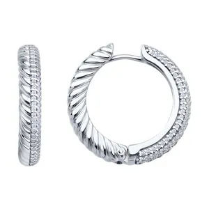 Серьги из серебра с фианитами