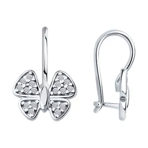 Детские серьги  из серебра с фианитами