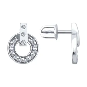 Серьги из серебра с фианитами