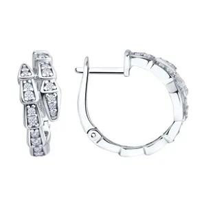 Серьги из серебра с фианитами